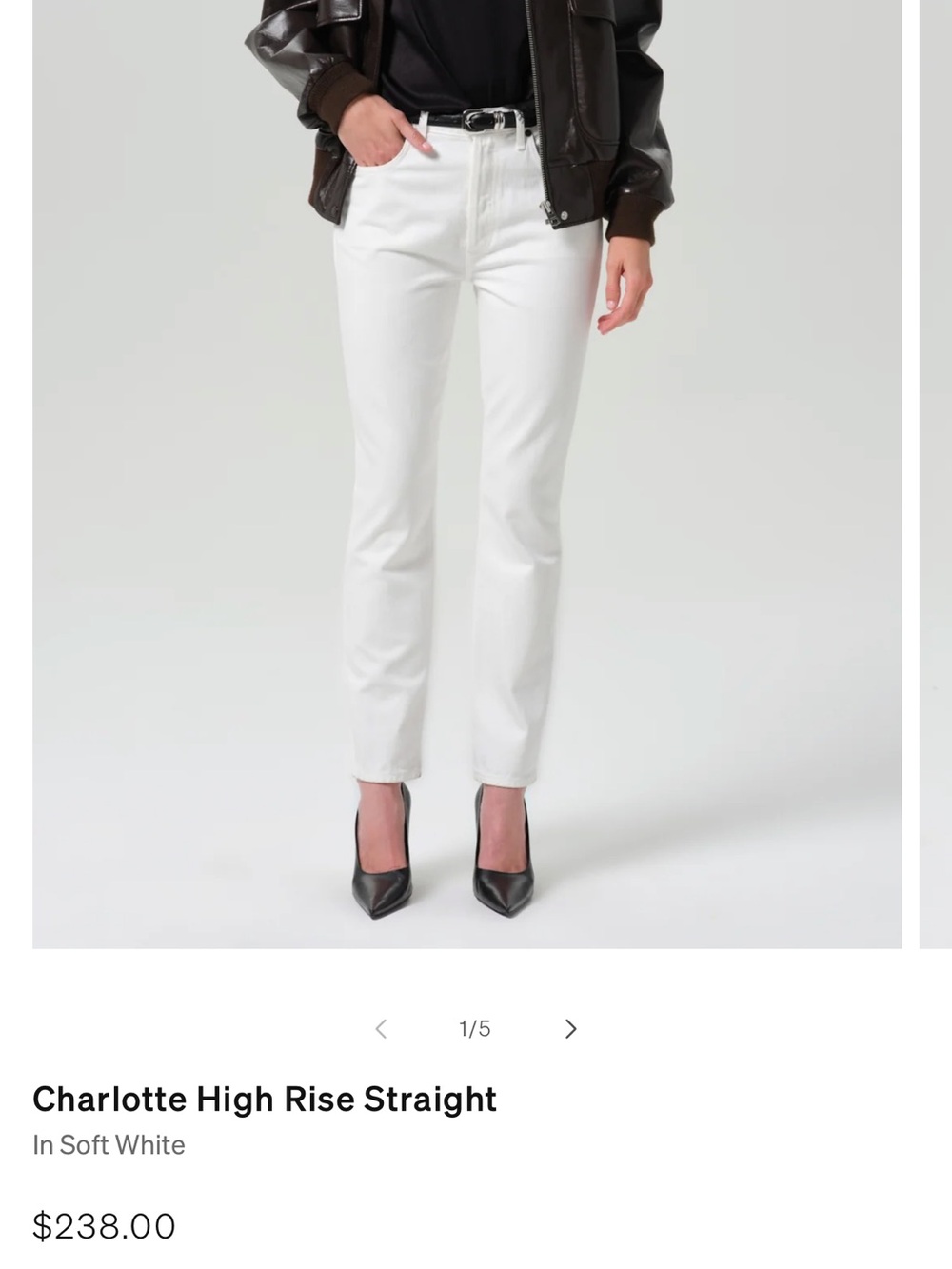 NWT Charlotte High Rise Straight In Soft White Denim Jeans Pants size 12 31 - Picture 3 of 8